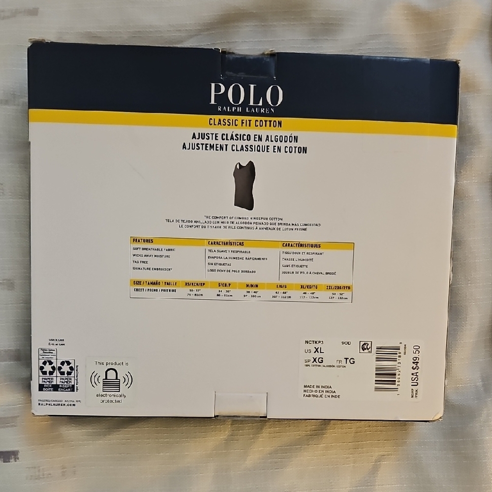 Polo by Ralph Lauren Men's Tank Top 3 Pack - Picture 4 of 4